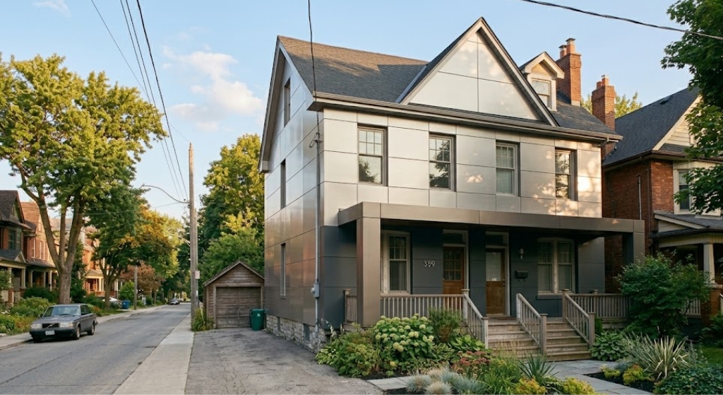 Completed aluminum composite panels installation Toronto home
