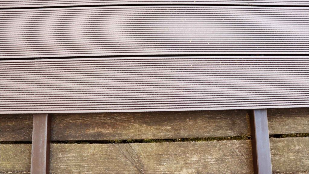 Composite decking downsides shown in a Canadian backyard