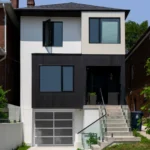 Full exterior view of a residential home with Toronto PVC & WPC Shadow Gap siding.