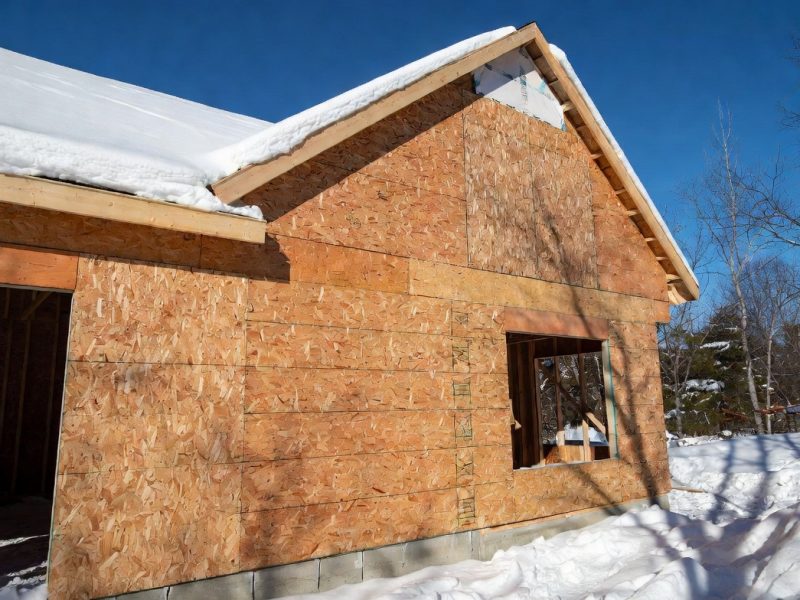 OSB wood composite material used for structural sheathing in home construction